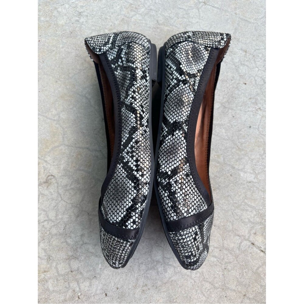 Vionic Caroll Ballet Flats Black Gray Snakeskin Leather Comfort Shoes Size 8 - Picture 5 of 7